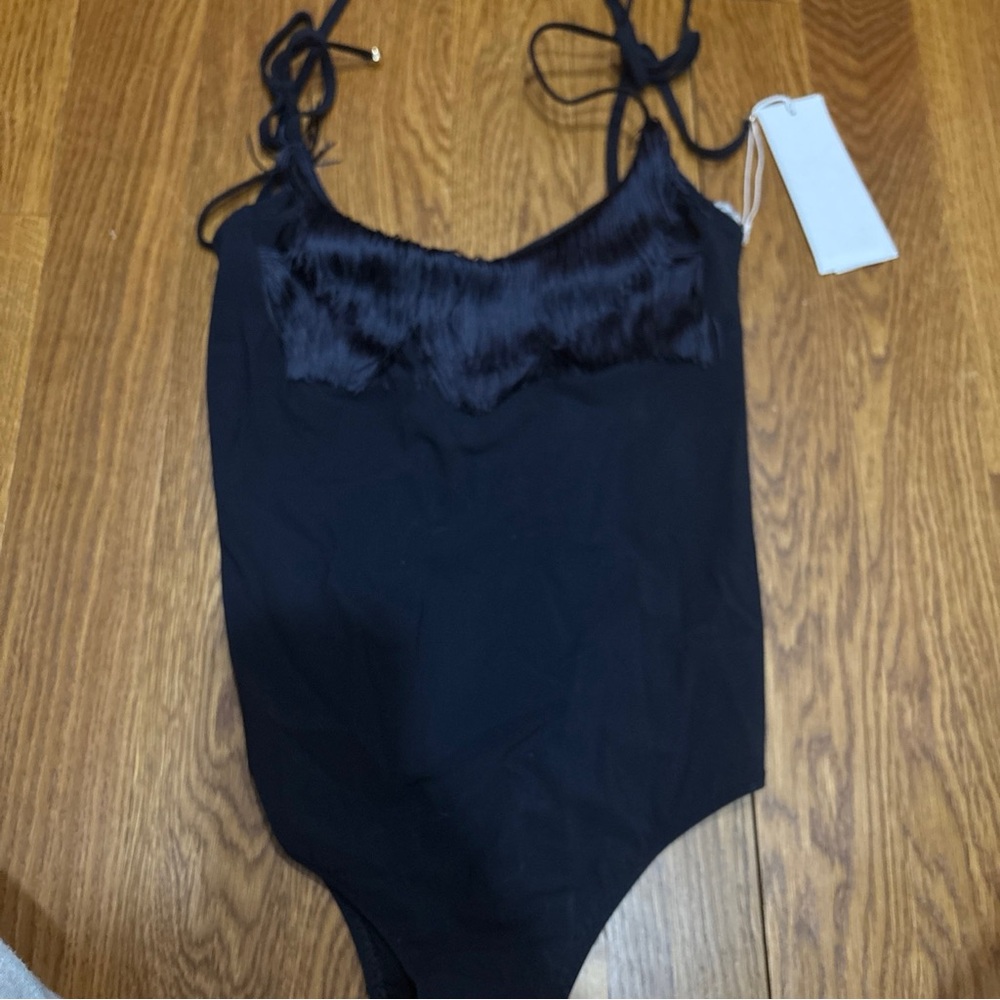 Stella McCartney navy fringe one piece swim swimsuit beach vacation size small